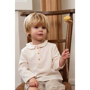 NEW MARIE PUCE boy's london waffle top in white